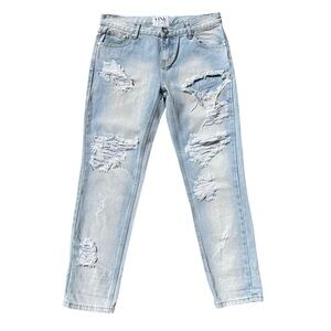 One Teaspoon Awesome Baggies Low Waist Relaxed Tapered Distressed Jeans